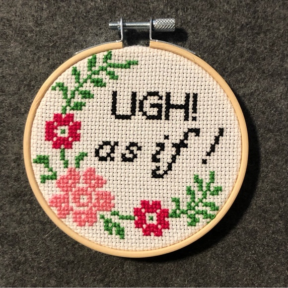 Handmade Ugh As If Cross Stitch - Picture 1 of 1